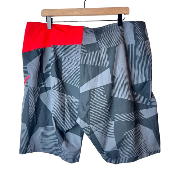 Rhone Men’s Bathing Suit Trunks Gray and Red Shorts Unlined Size 38 - Picture 5 of 8